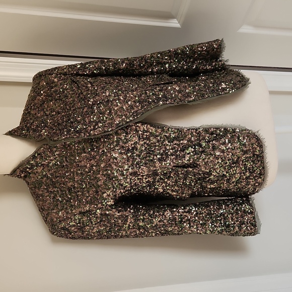 Zadig & Voltaire Verys Sequin Open Front Blazer Jacket Size 36 - Picture 3 of 13